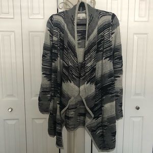 Lucky Brand Aztec Sweater Small Grey/Black